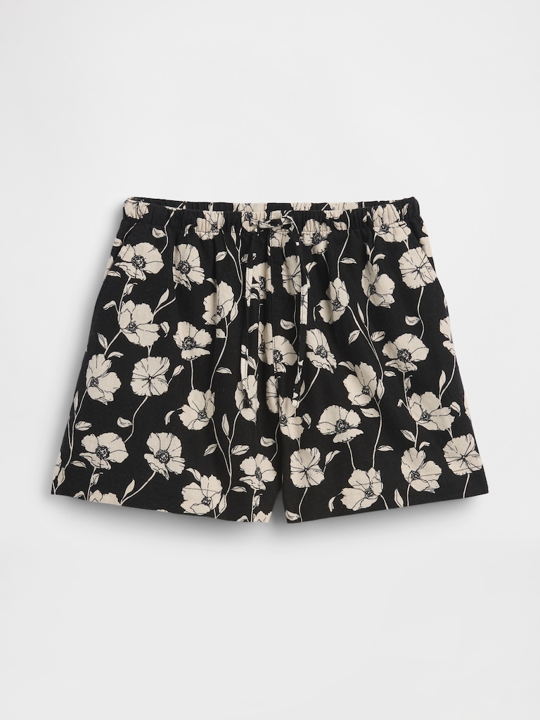 4" Pull-On Linen-Blend Shorts