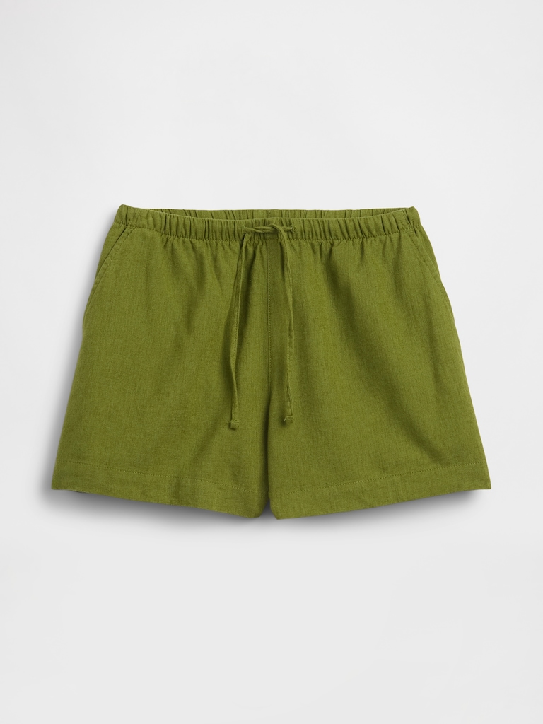 4" Pull-On Linen-Blend Shorts