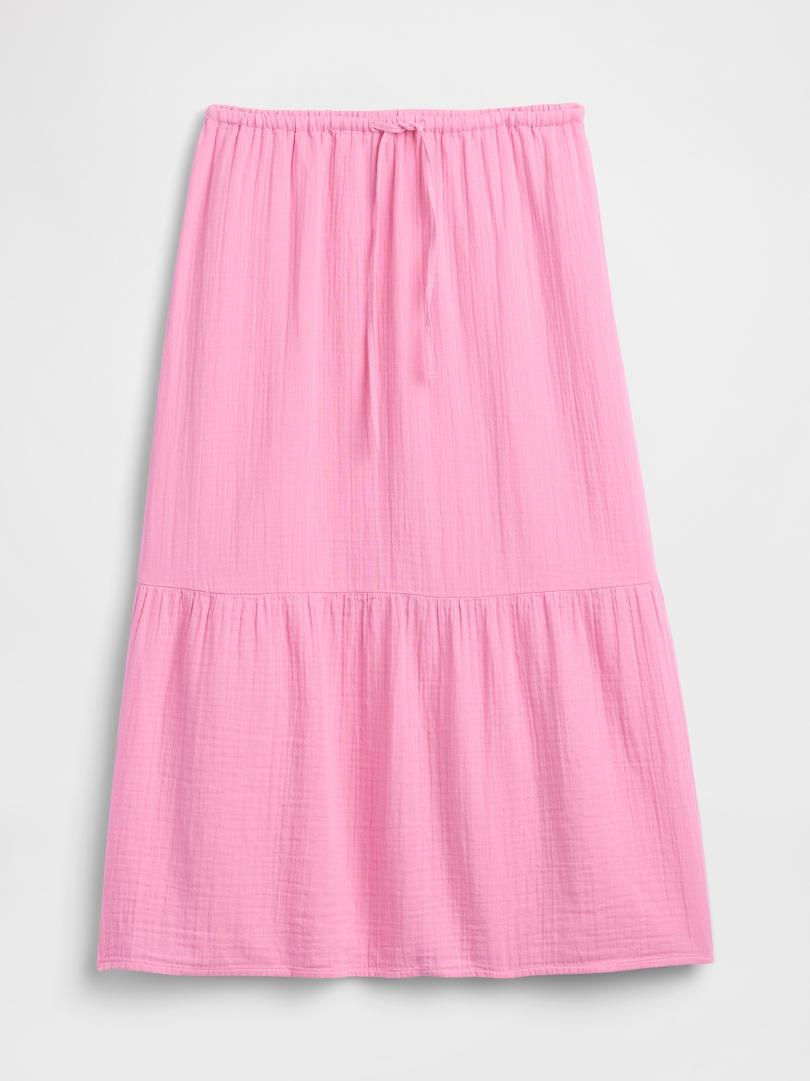 Pull-On Gauze Midi Skirt