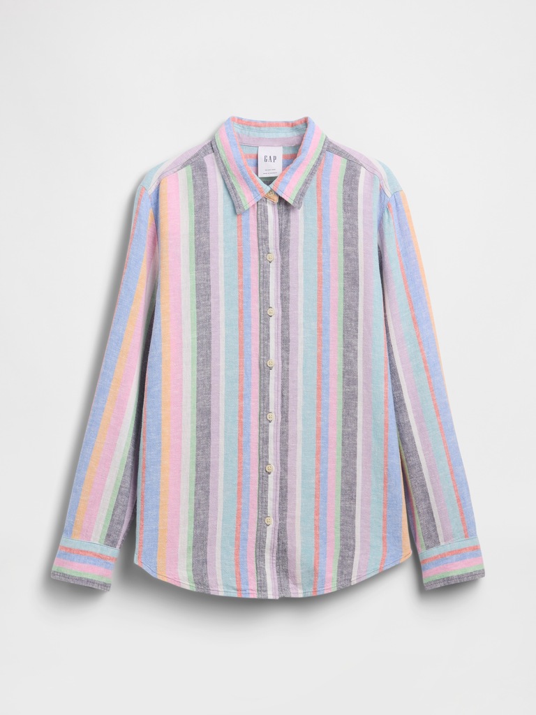 Linen-Blend Easy Shirt