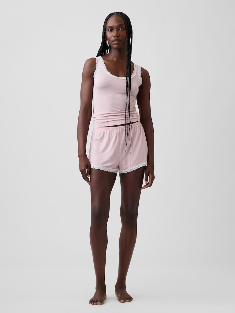 Softest Modal Lace-Trim PJ Shorts