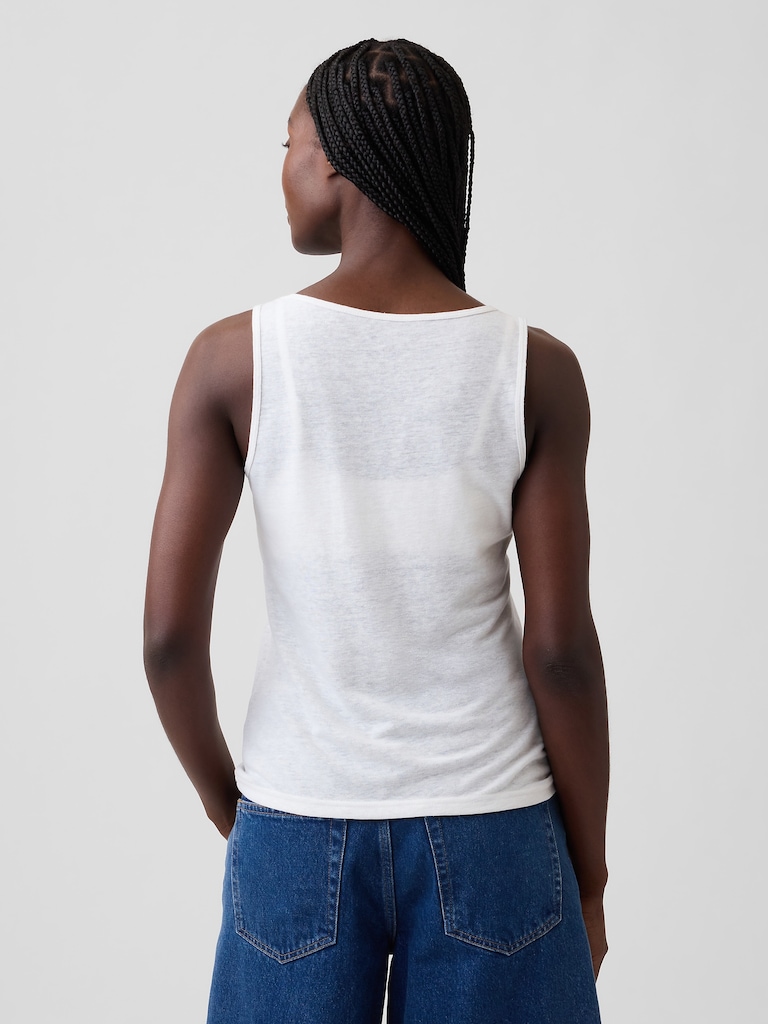 Linen-Blend Tank Top