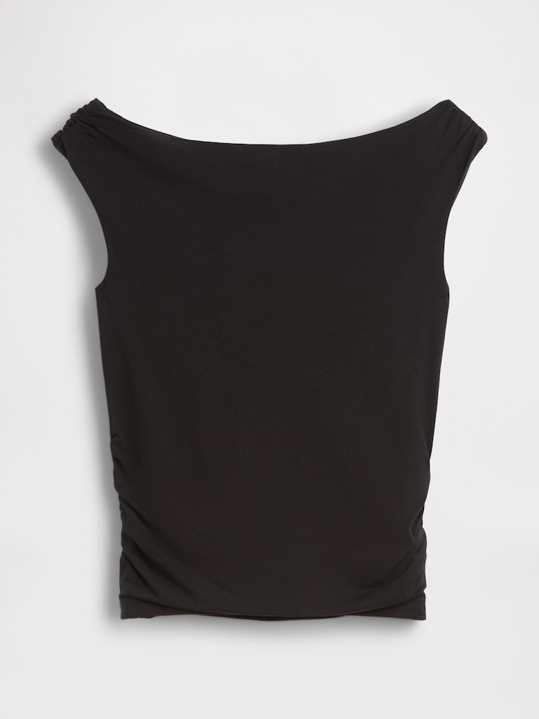 CloseKnit Jersey Crop Boatneck Top