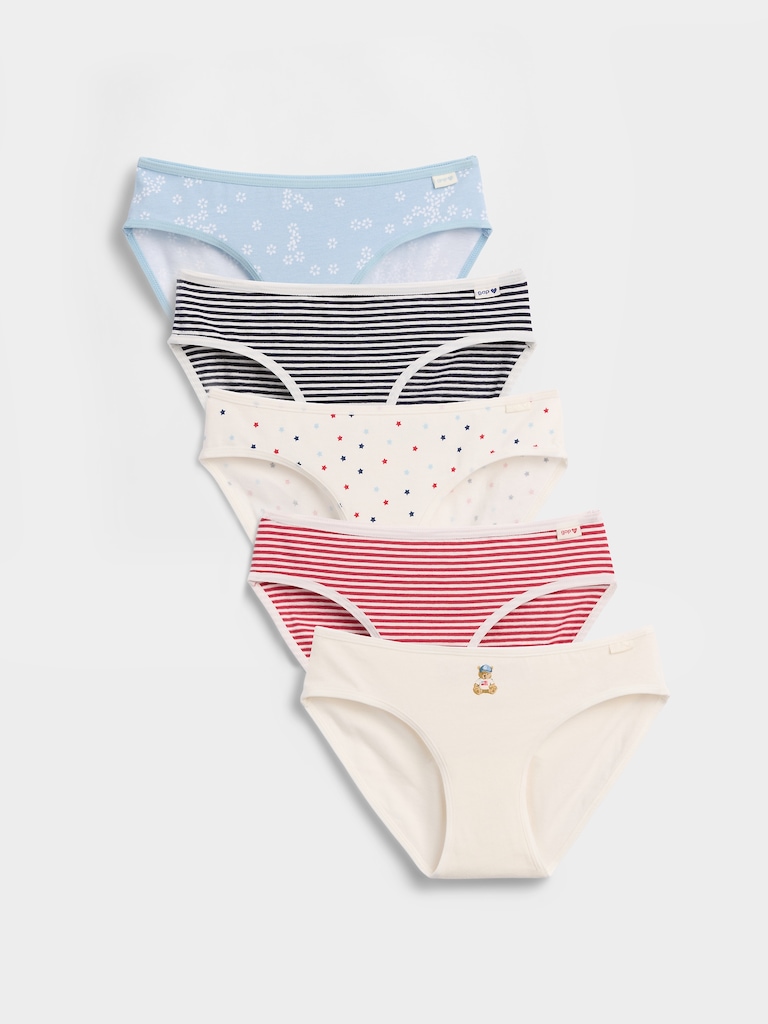 Kids Organic Stretch Cotton Bikini Briefs (5-Pack)