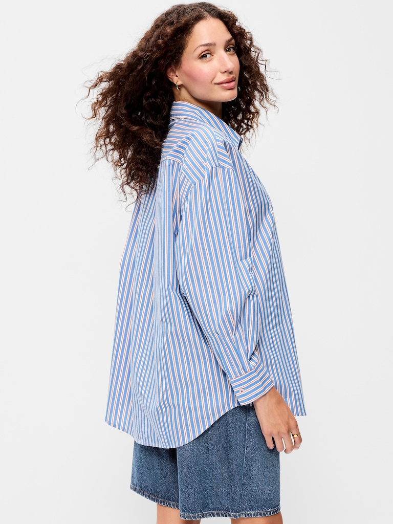 Oversized Button-Down Boyfriend Shirt