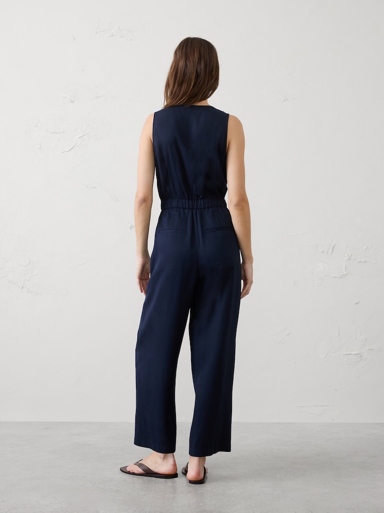 Tencel Cinch-Waist Jumpsuit
