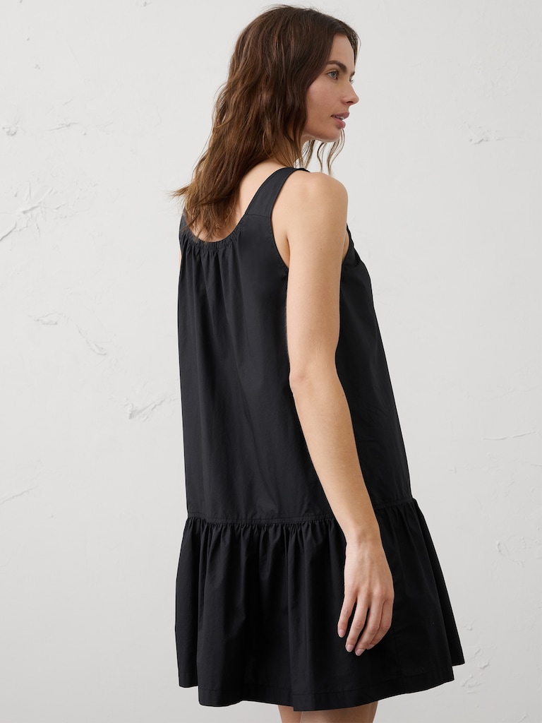 Poplin Tiered Above-Knee Dress