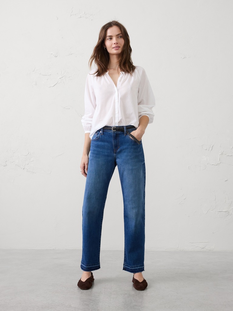 Straight-Leg Mid-Rise Jean