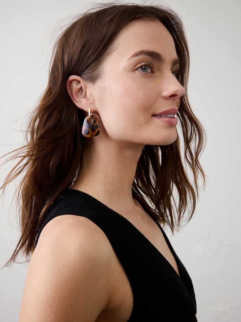 Statement Resin Drop Hoop Earrings
