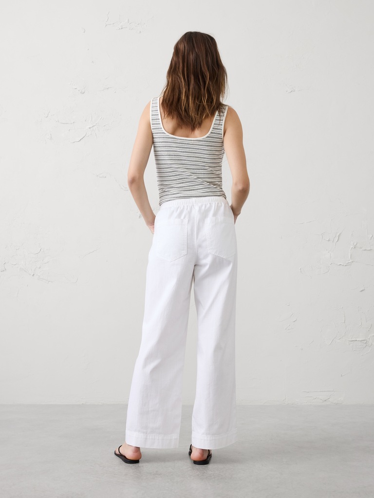 Wide-Leg Mid-Rise Summerweight Pull-On Jean