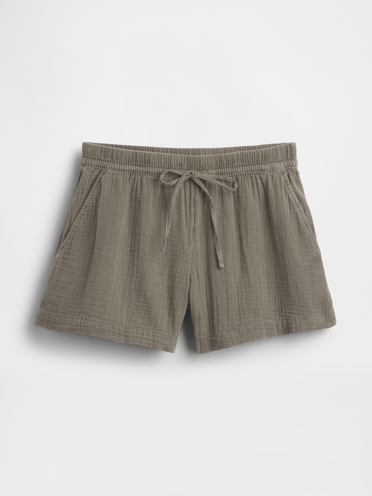 4" Mid Rise Cotton Gauze Easy Shorts
