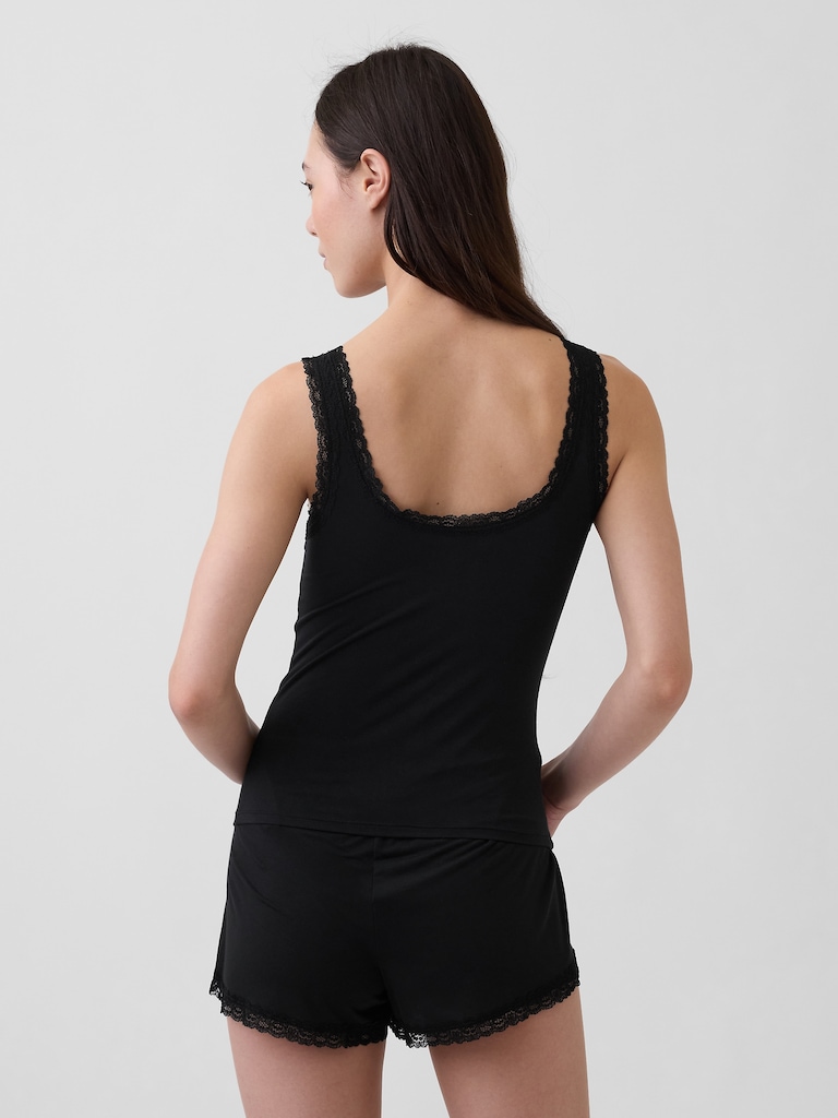 Softest Modal Lace-Trim PJ Tank Top