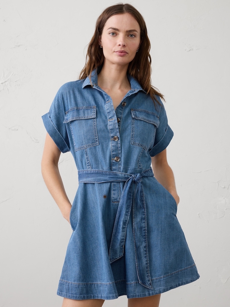 Denim Utility Mini Dress