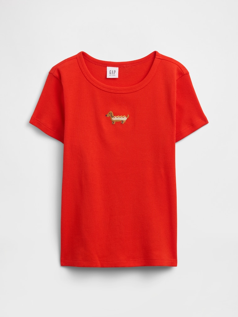 Kids Ribbed Crewneck T-Shirt