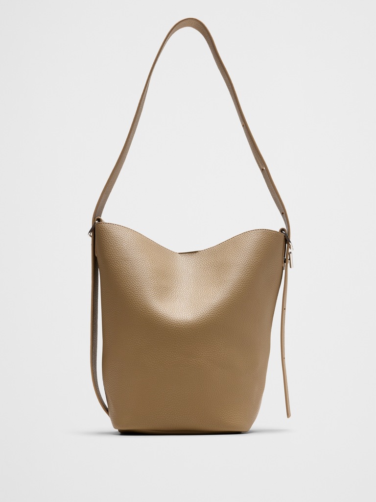 Vegan Leather Bucket Crossbody