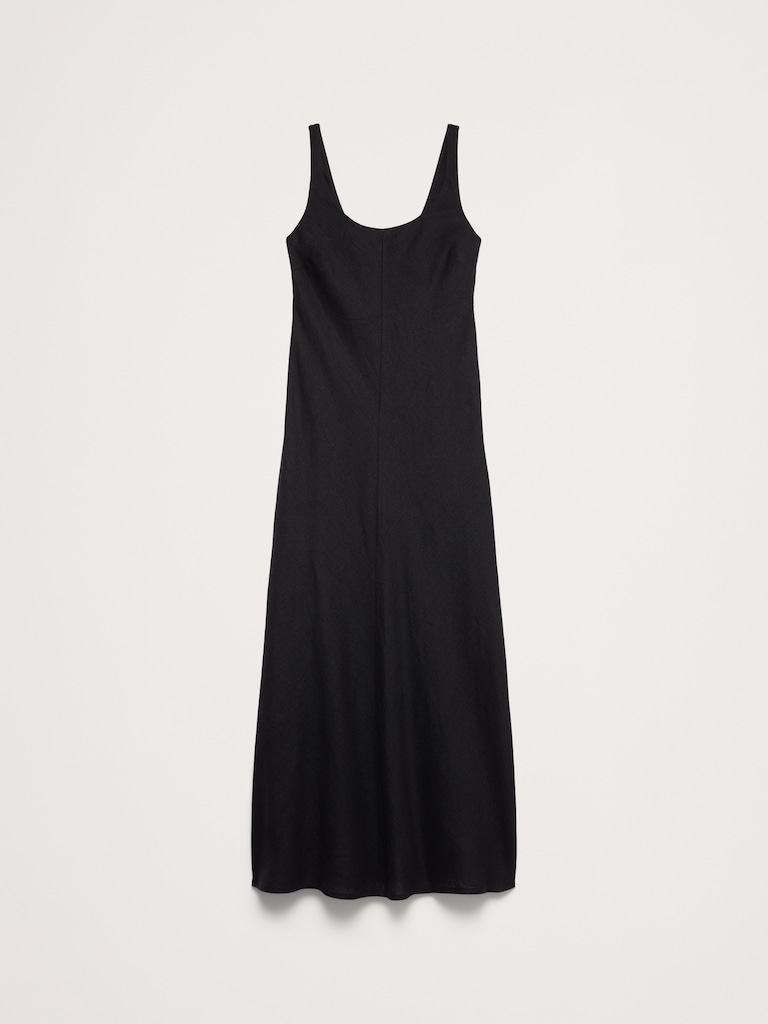 Linen Bias-Cut Maxi Dress