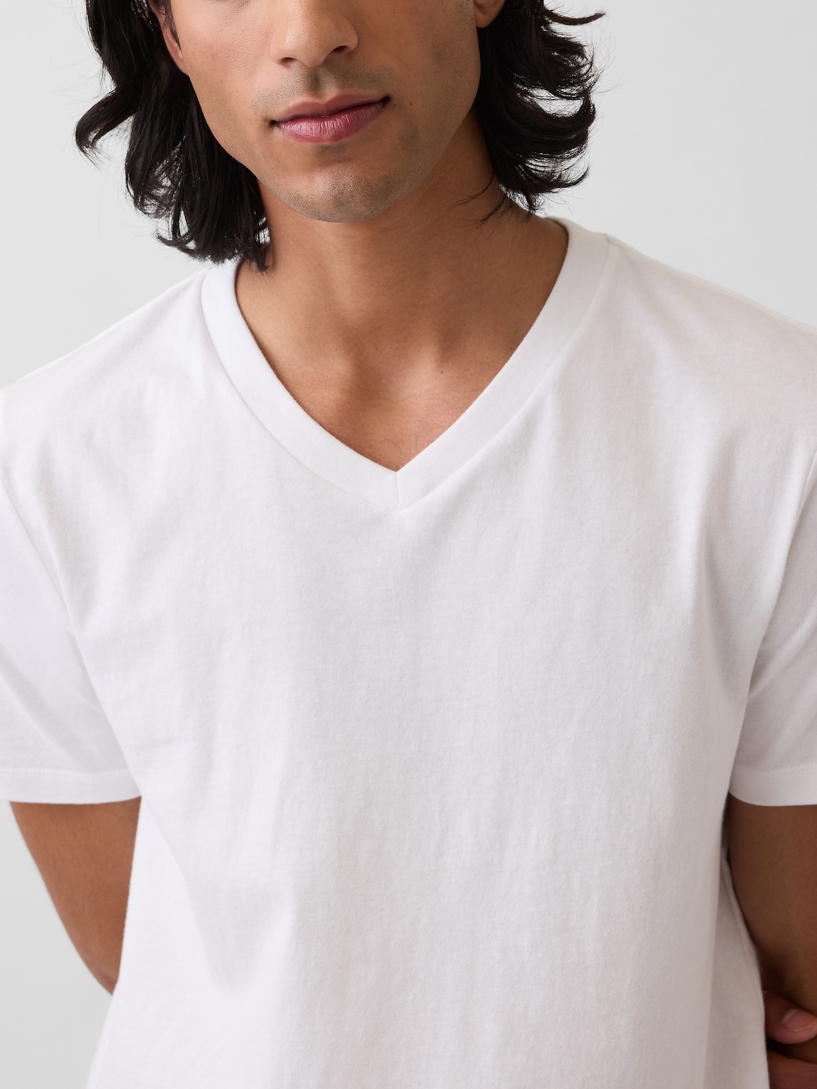 Cotton Jersey V-Neck T-Shirt