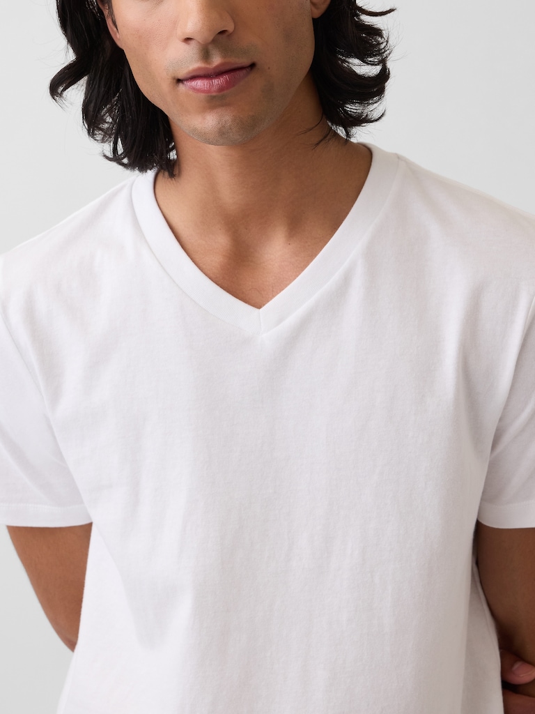 Cotton Jersey V-Neck T-Shirt
