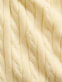 Kids 100% Cotton Cable-Knit Sweater Zip Hoodie