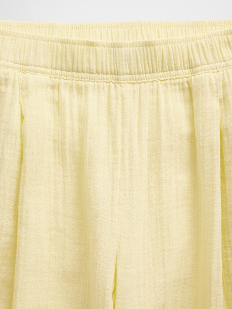 Cotton Gauze Easy Barrel Pants