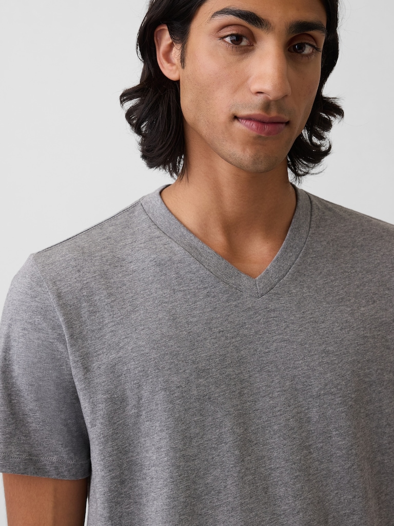 Cotton Jersey V-Neck T-Shirt