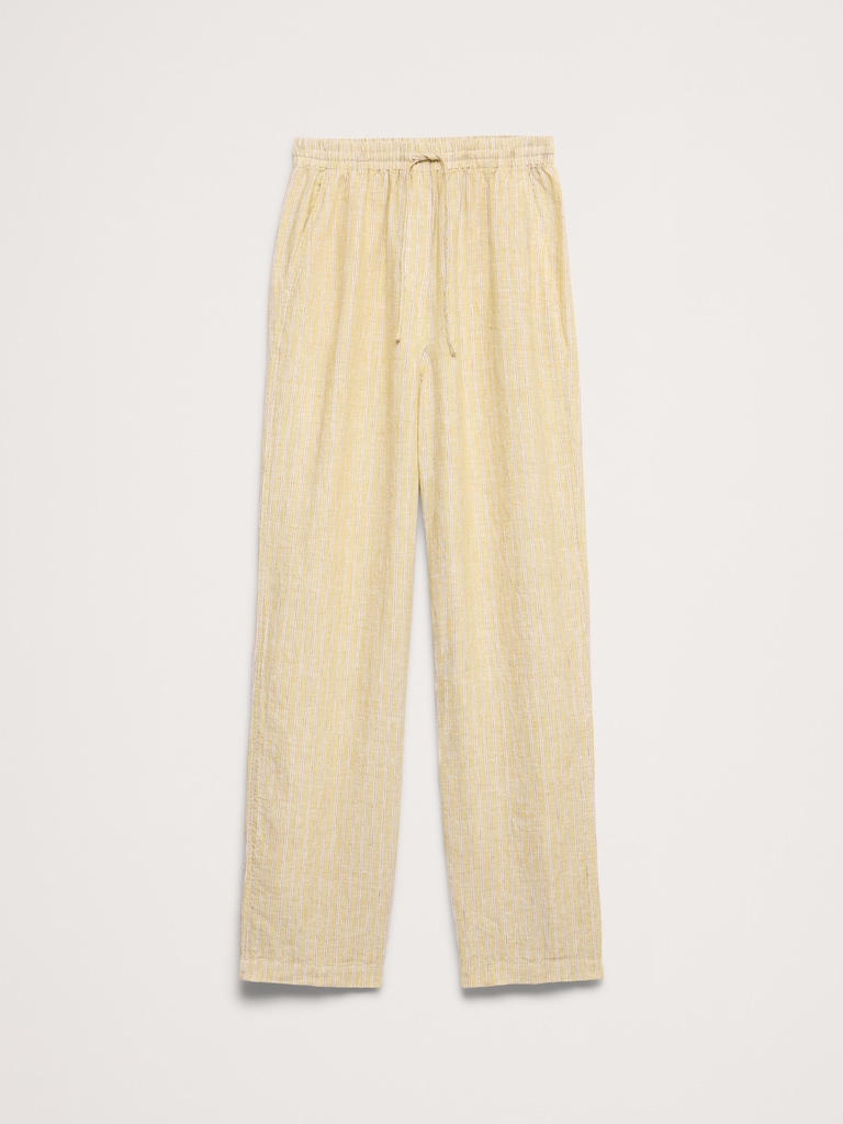 The Getaway Straight-Leg Pull-On Pant in Linen