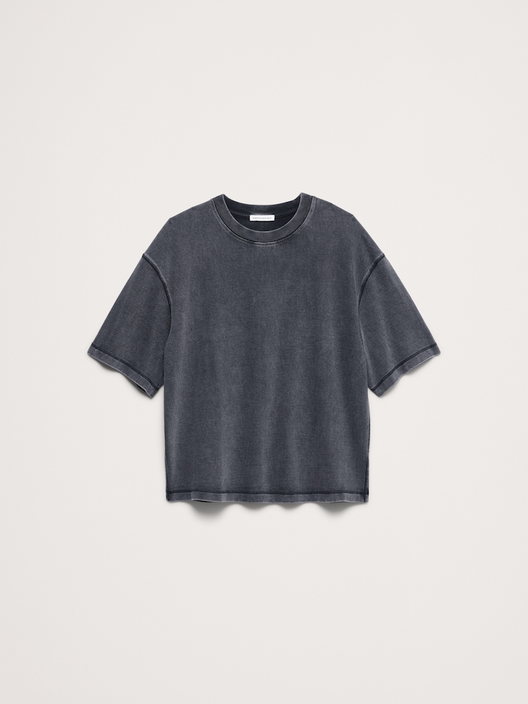 Sueded Cotton Boxy Tee