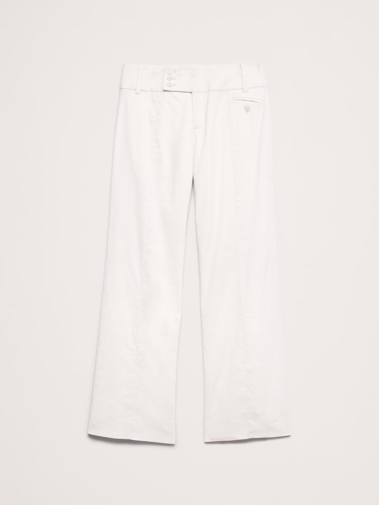 Low-Rise Wide-Leg Stretch Linen-Viscose Pant