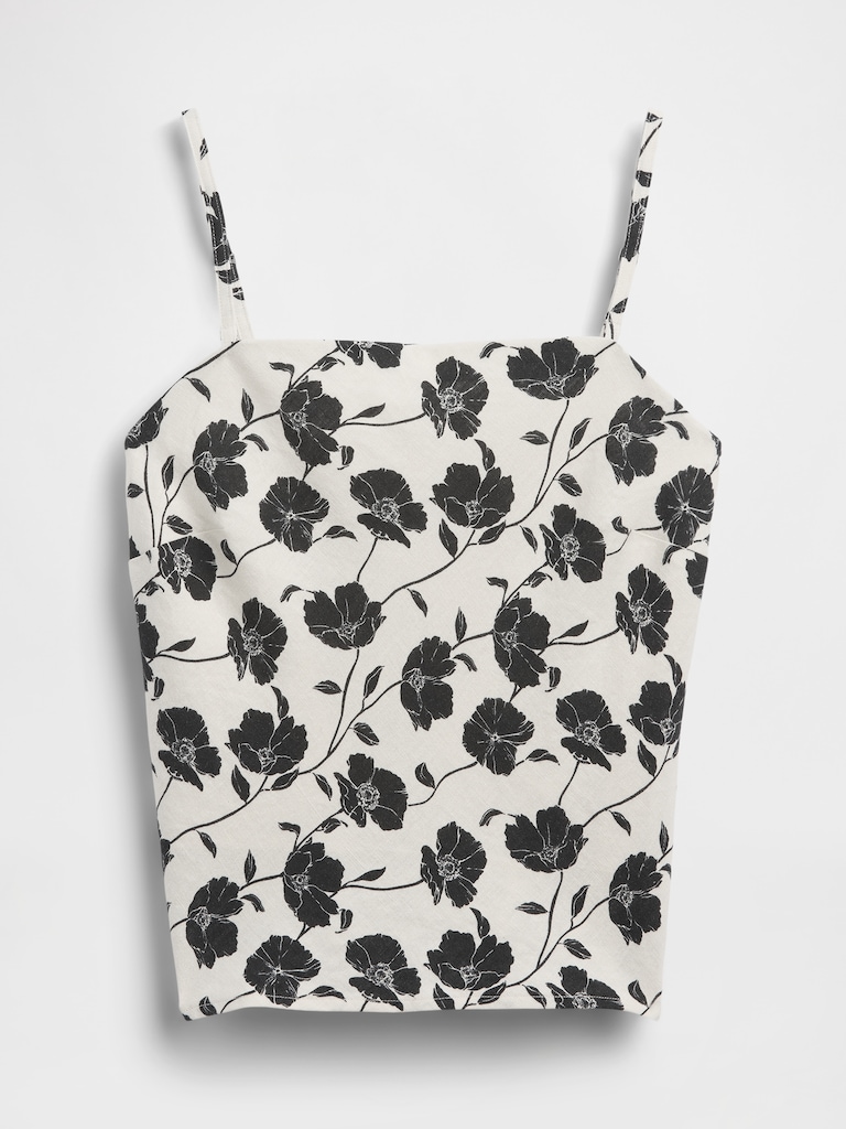Linen-Blend Bias-Cut Top