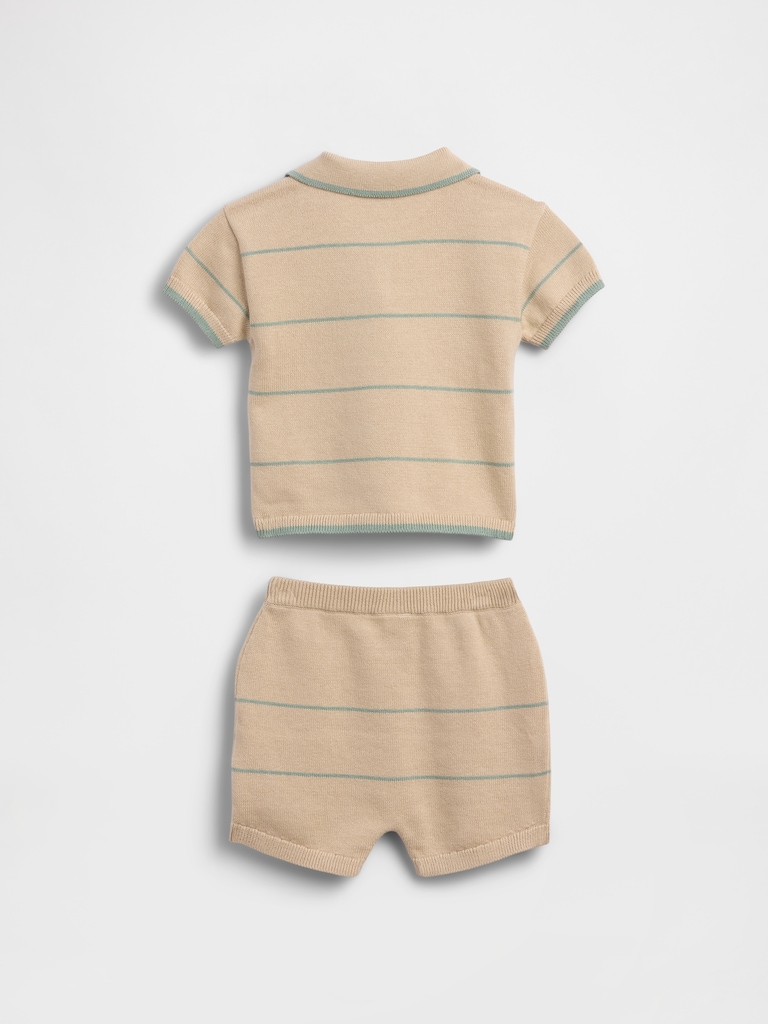 Baby Sweater Polo Stripe Outfit Set