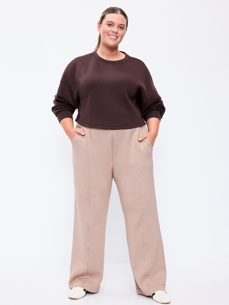 High-Waisted Bounce Fleece Wide-Leg Sweatpants