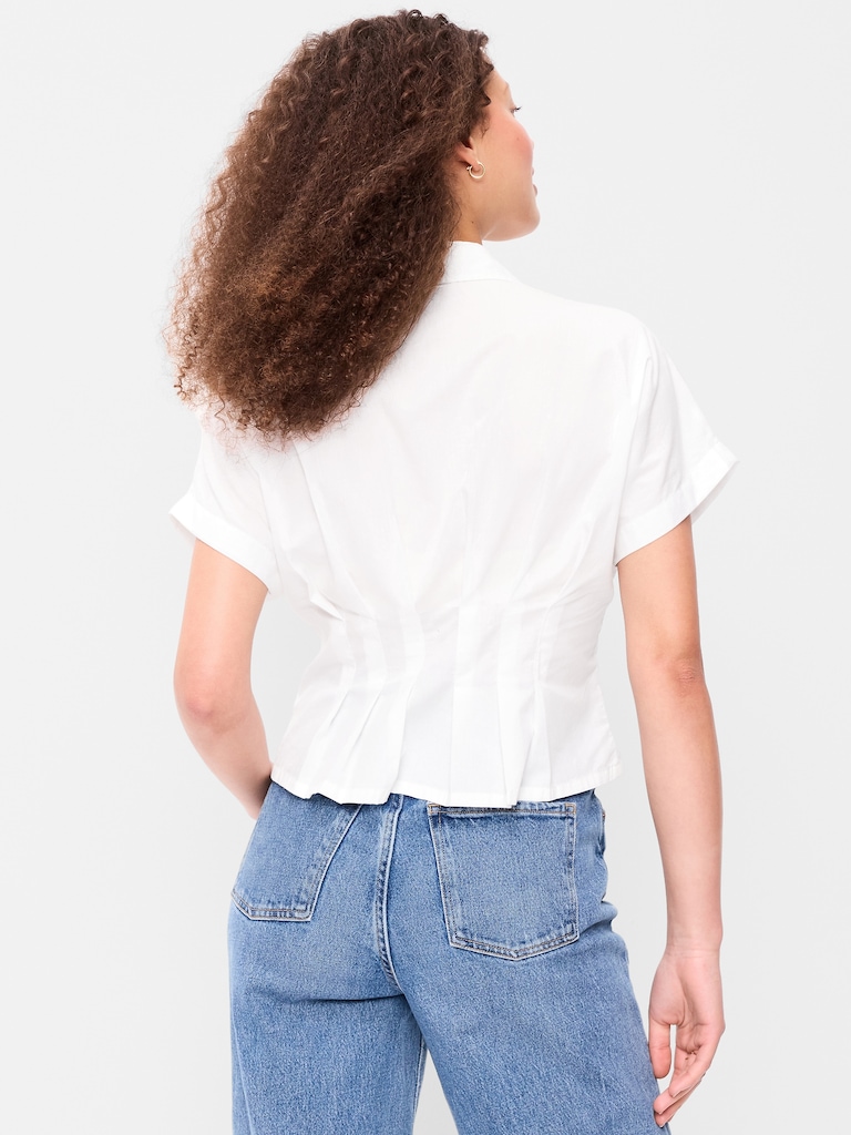 Slim-Waisted Button-Down Shirt