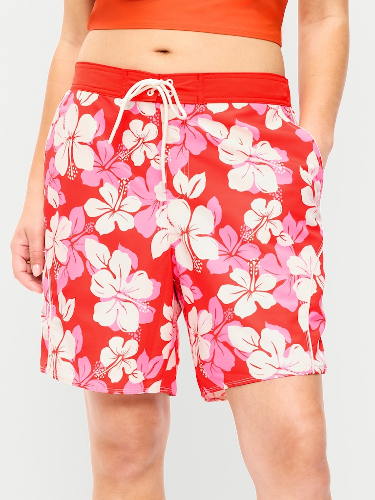 Mid-Rise Loose Swim Board Shorts
