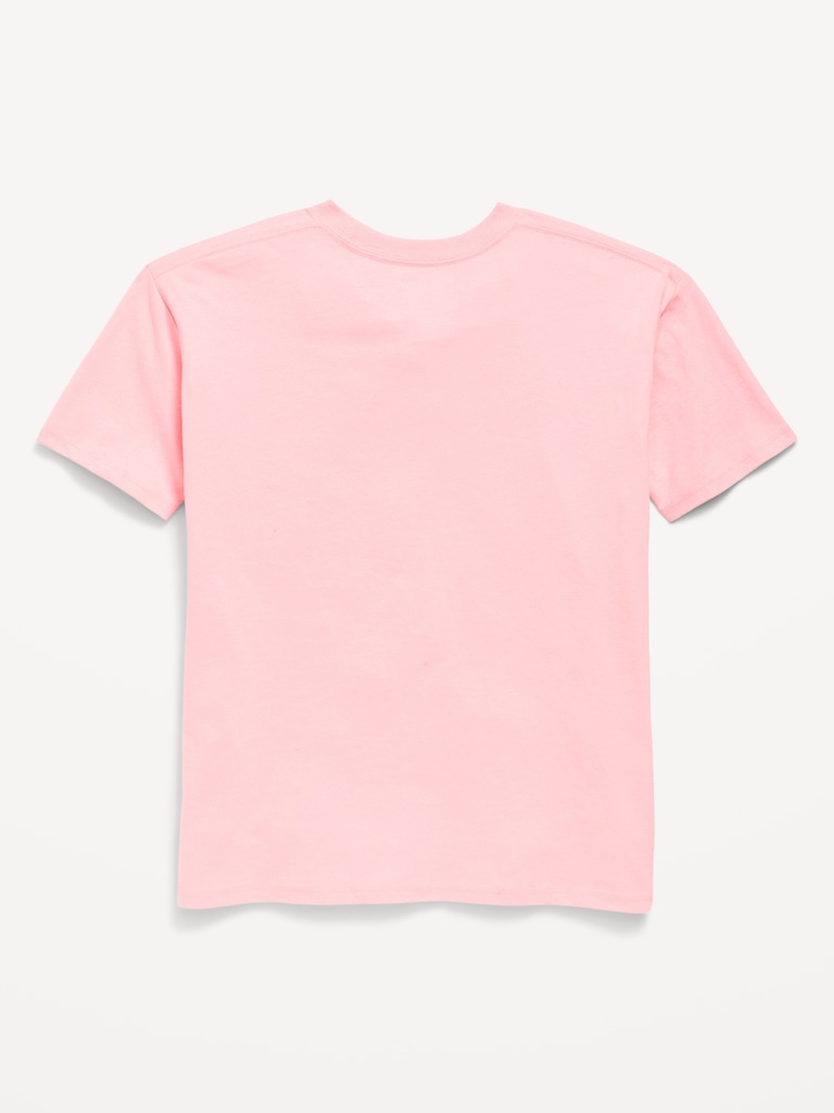 Oversized Short-Sleeve Graphic Tunic T-Shirt for Girls