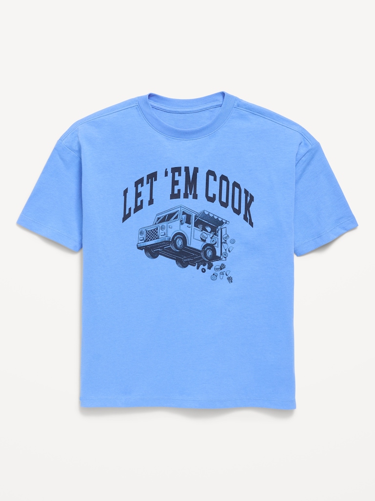 Oversized Short-Sleeve Graphic T-Shirt for Boys