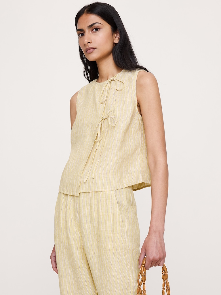 The Getaway Straight-Leg Pull-On Pant in Linen