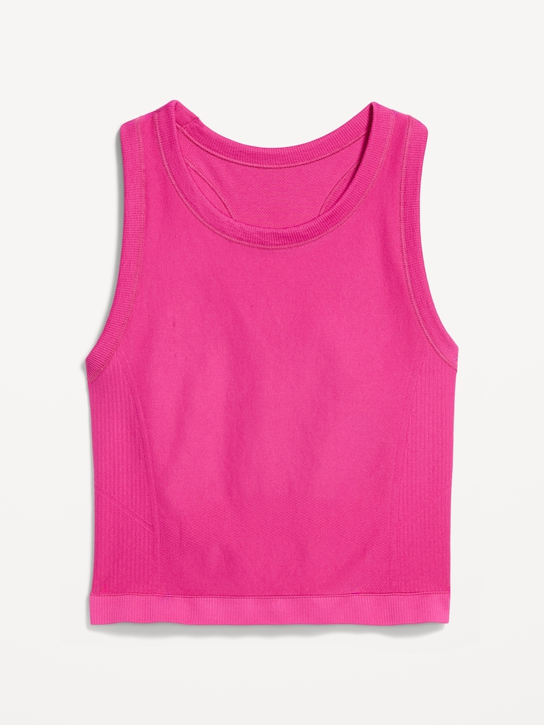 Seamless Fitted High-Neck Crop Top