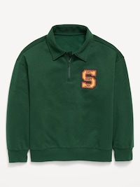 Oversized Collared Fleece Quarter-Zip for Boys