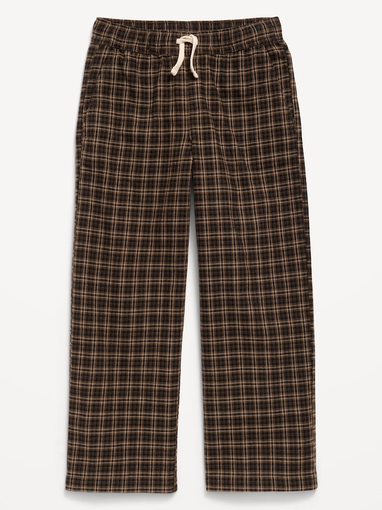 Pull-On Baggy Plaid Flannel Pants for Boys