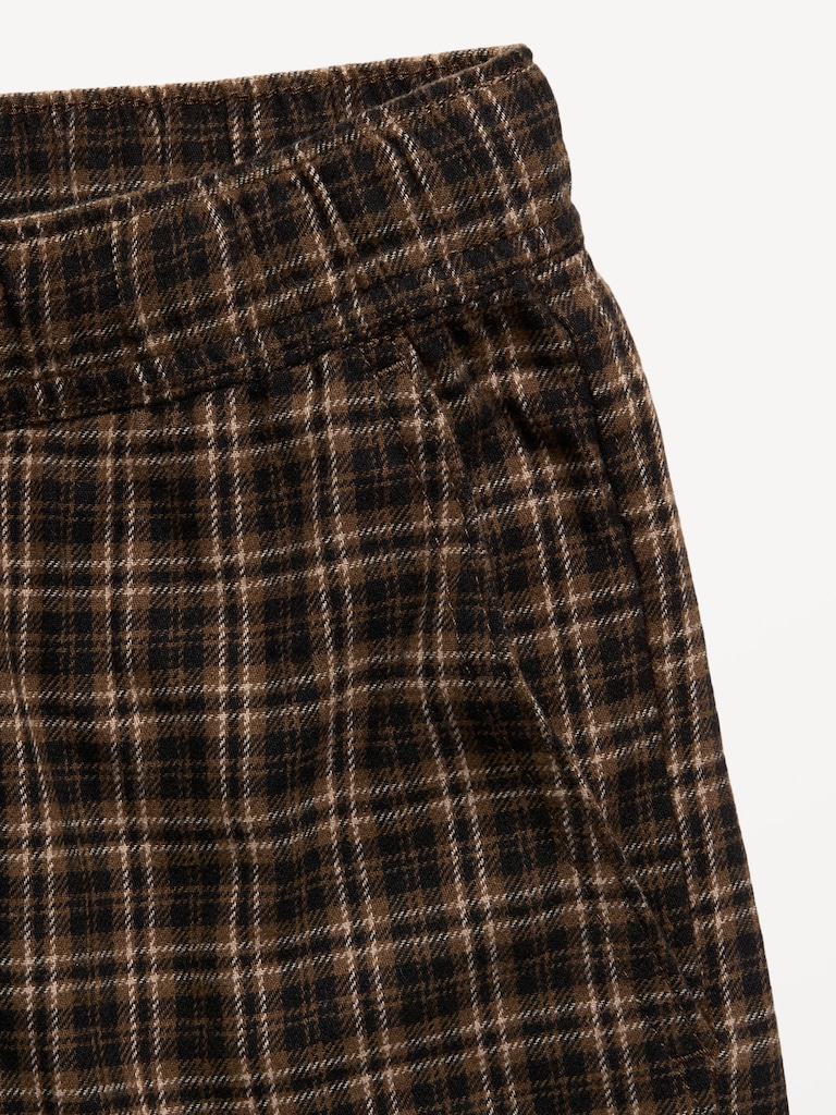 Pull-On Baggy Plaid Flannel Pants for Boys
