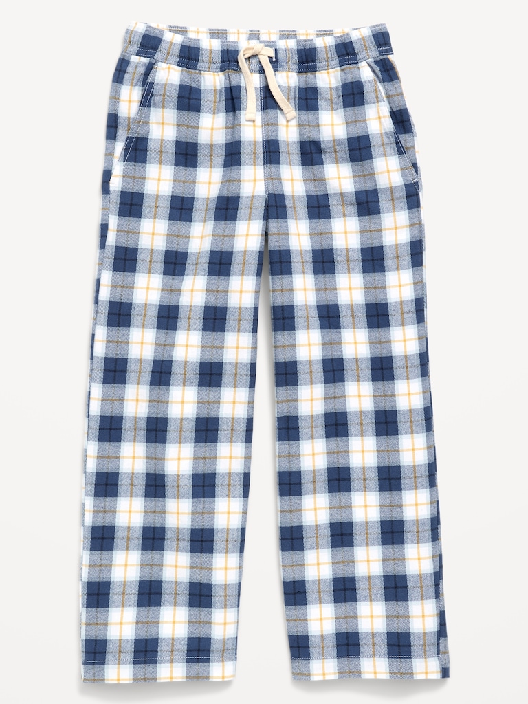Pull-On Baggy Plaid Flannel Pants for Boys