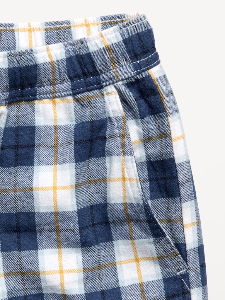 Pull-On Baggy Plaid Flannel Pants for Boys
