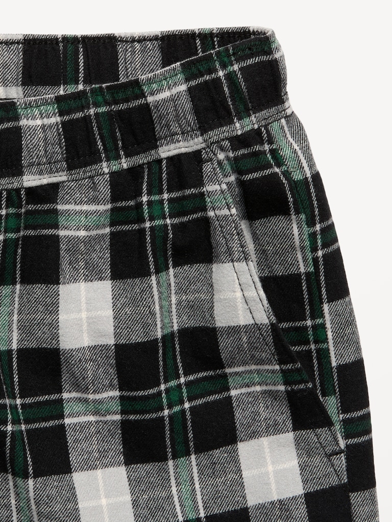 Pull-On Baggy Plaid Flannel Pants for Boys