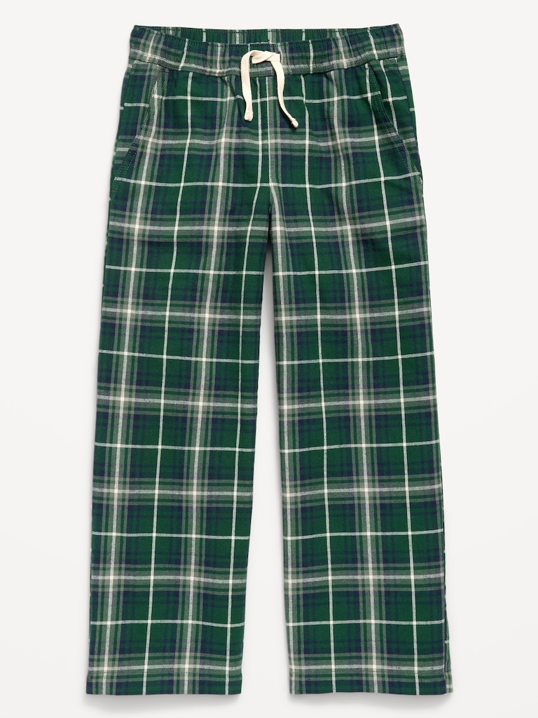 Pull-On Baggy Plaid Flannel Pants for Boys
