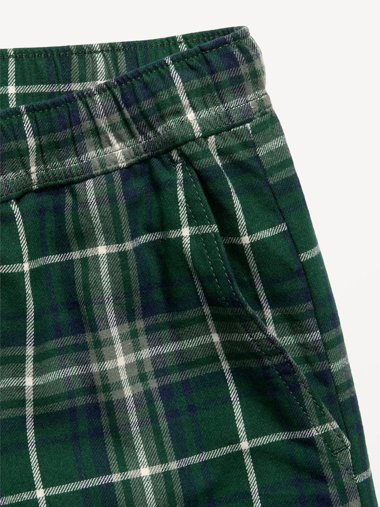 Pull-On Baggy Plaid Flannel Pants for Boys