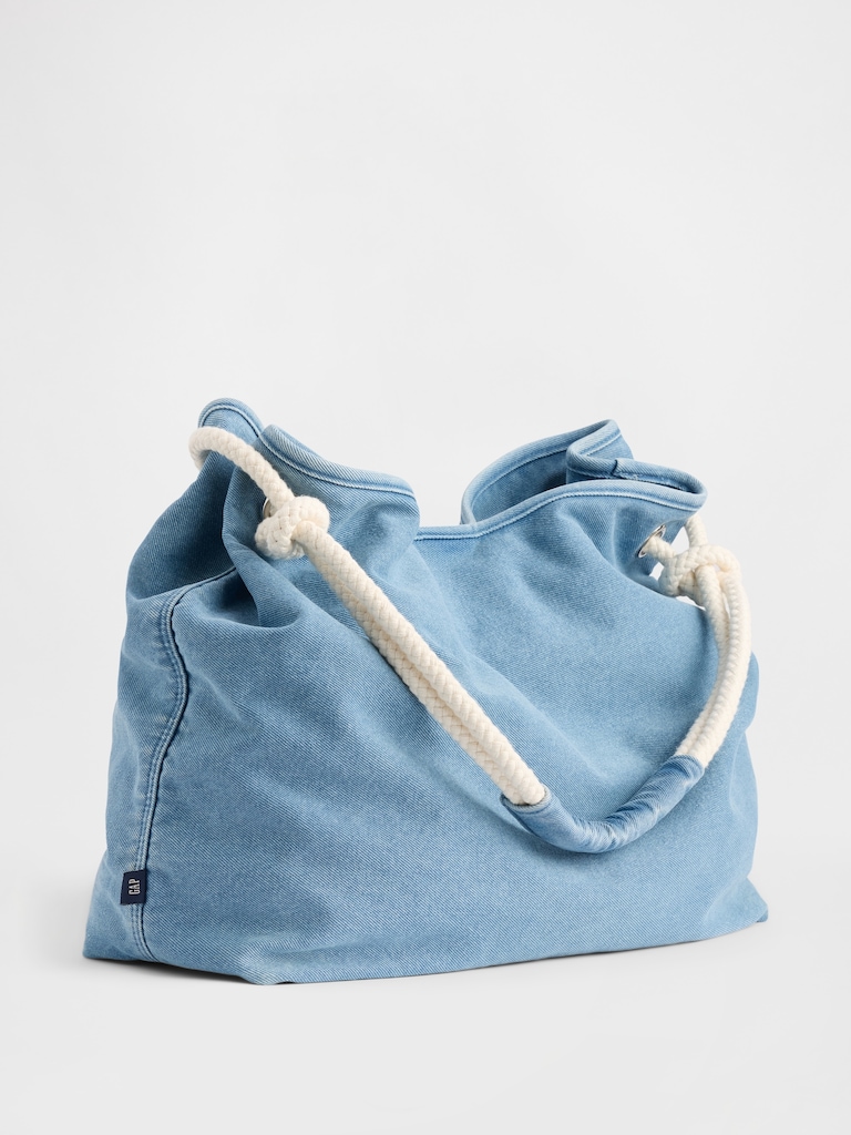 Denim Rope Bucket Bag