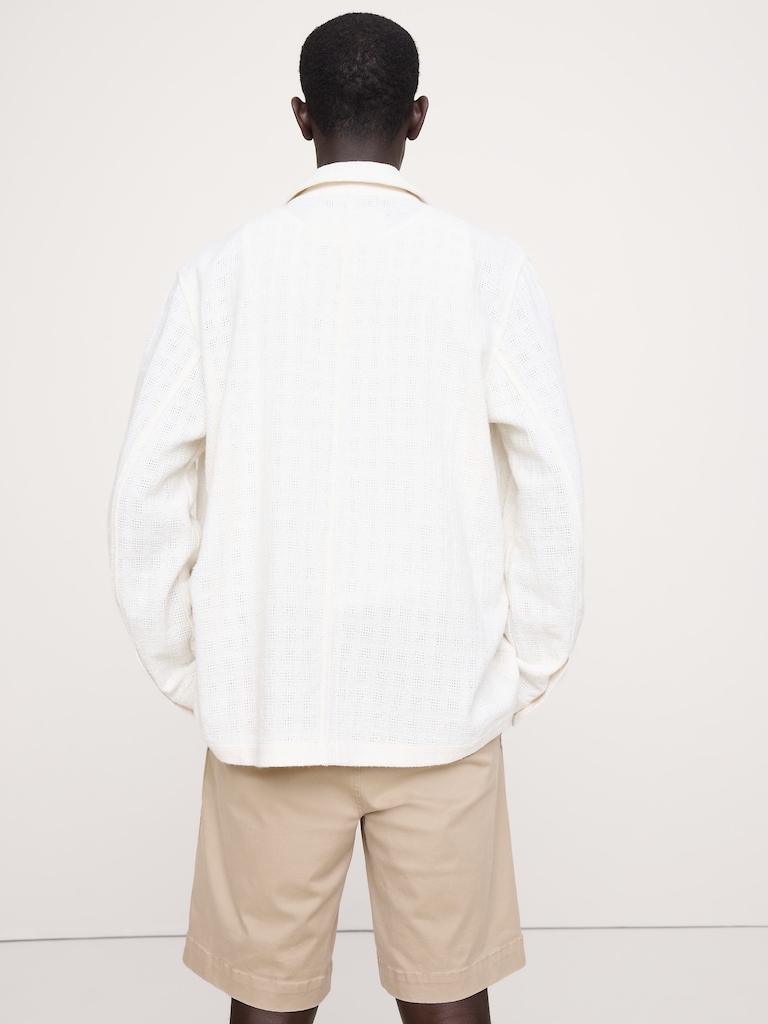 Basketweave Shirt Jacket