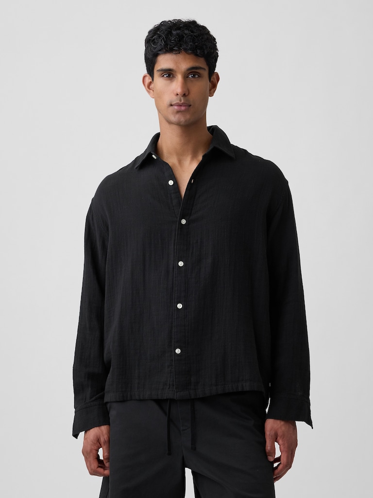 Gauze Shirt in Boxy Fit