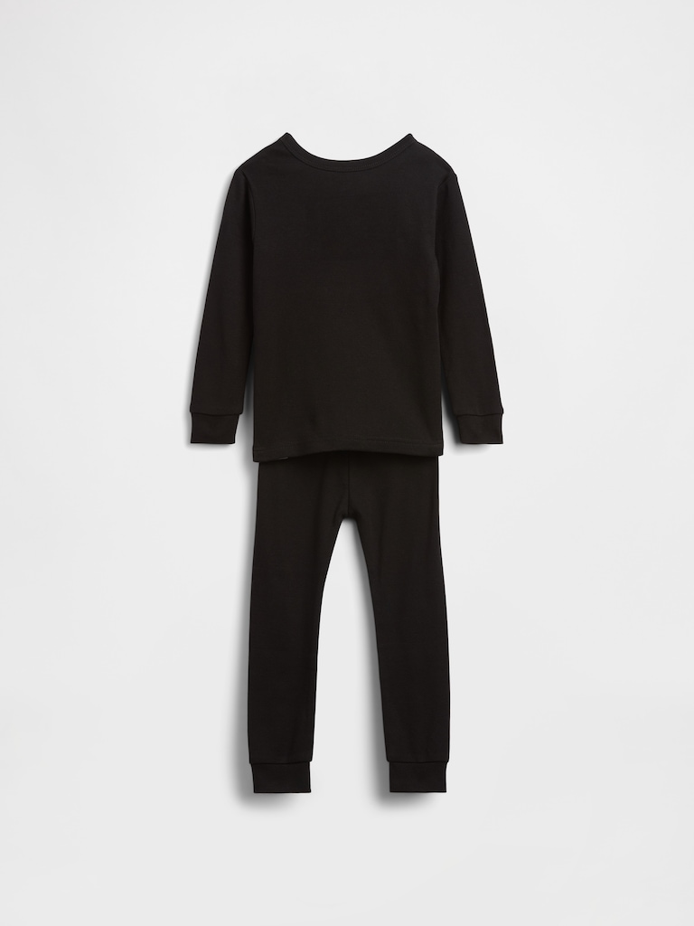 Kids & Baby Organic Brushed Cotton Glow-In-The-Dark Skeleton PJ Set