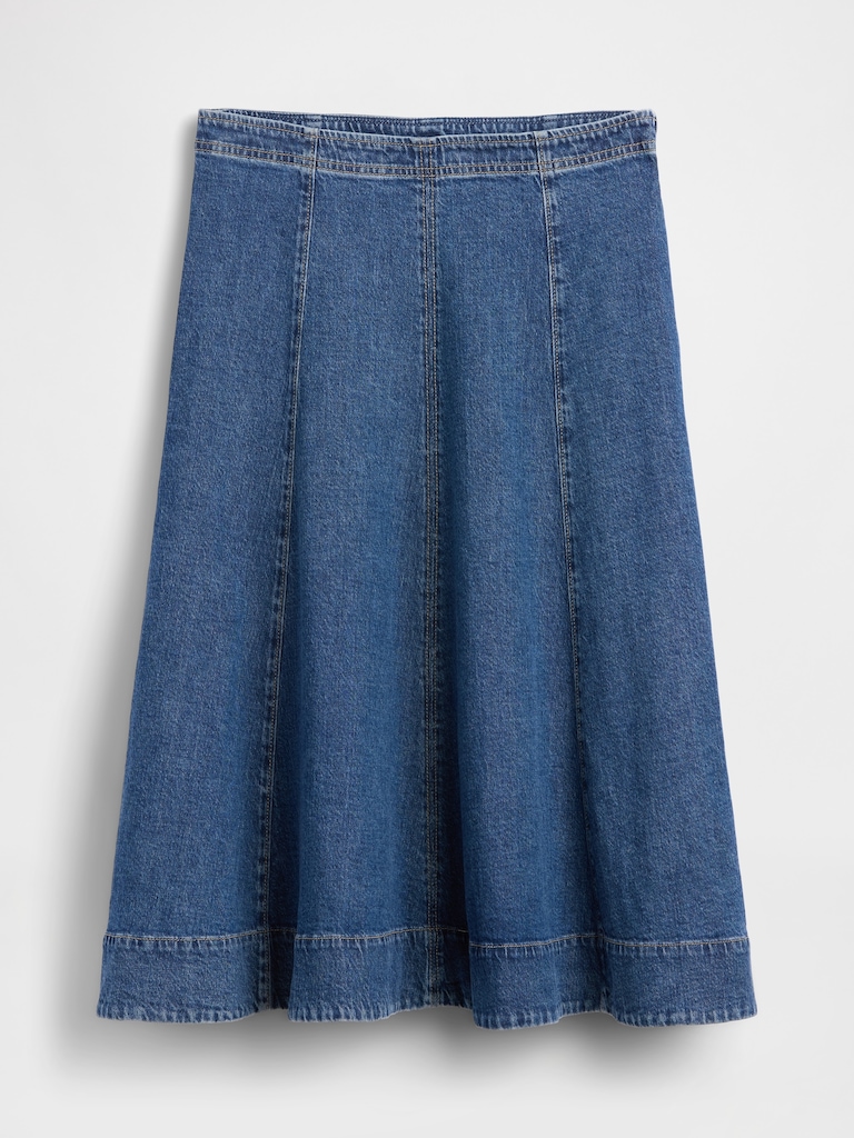 Jupe tulipe mi-longue en denim